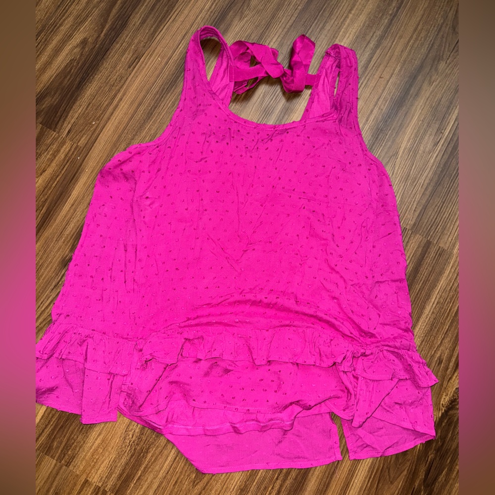 🔥 🌸 DEMOCRACY pink top!!! EUC, ribbon tie in back!